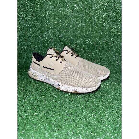 Sperry 7 Seas 3 Eye Boat Sneakers Beige Comfort Shoes Mens Size 9.5 STS15539 - Picture 2 of 9